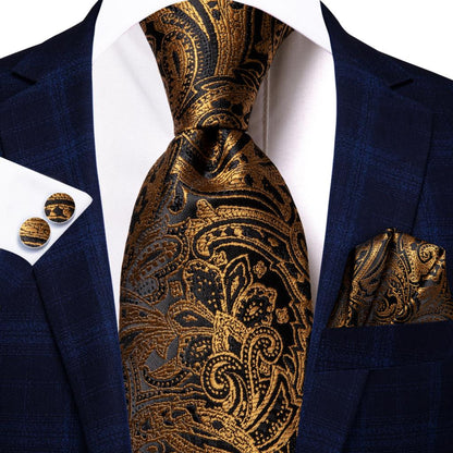 Navy Solid Paisley Silk Tie