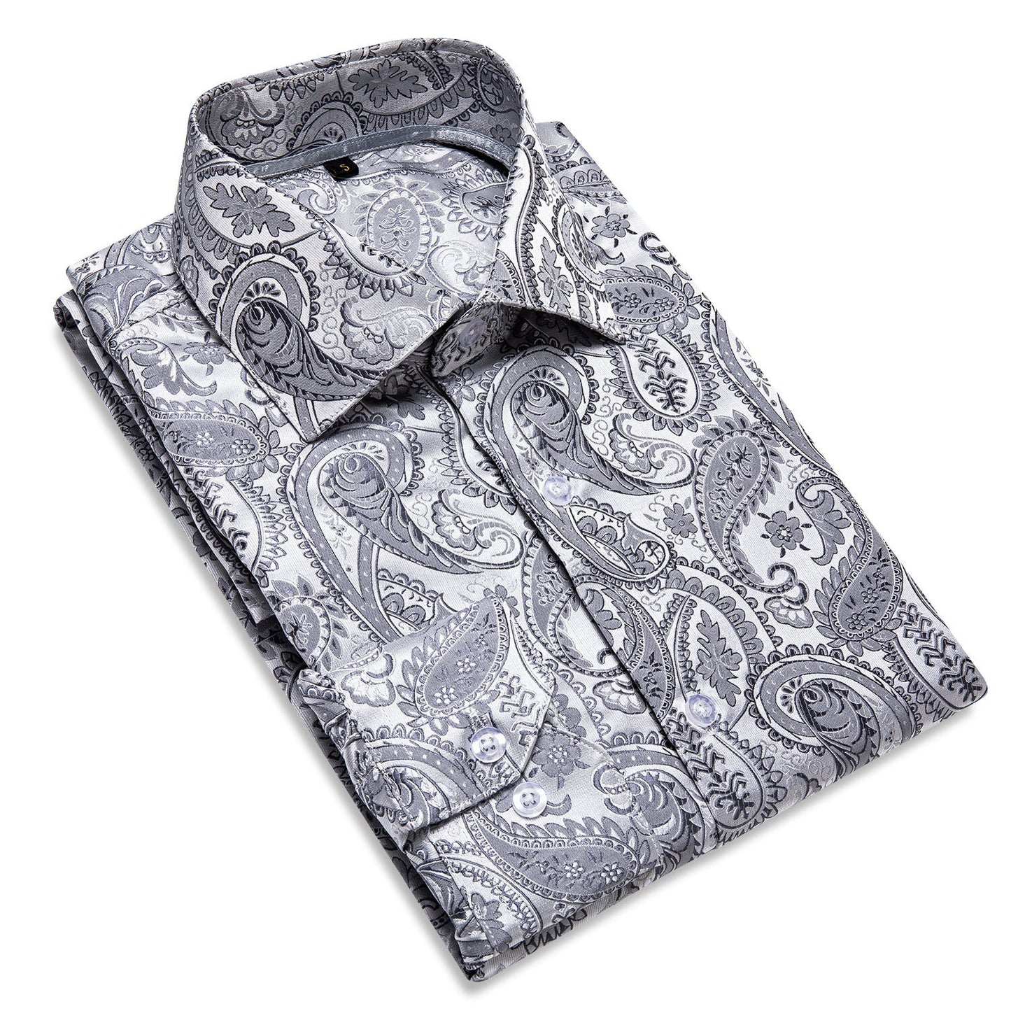 Long Sleeve Paisley Silk Shirts