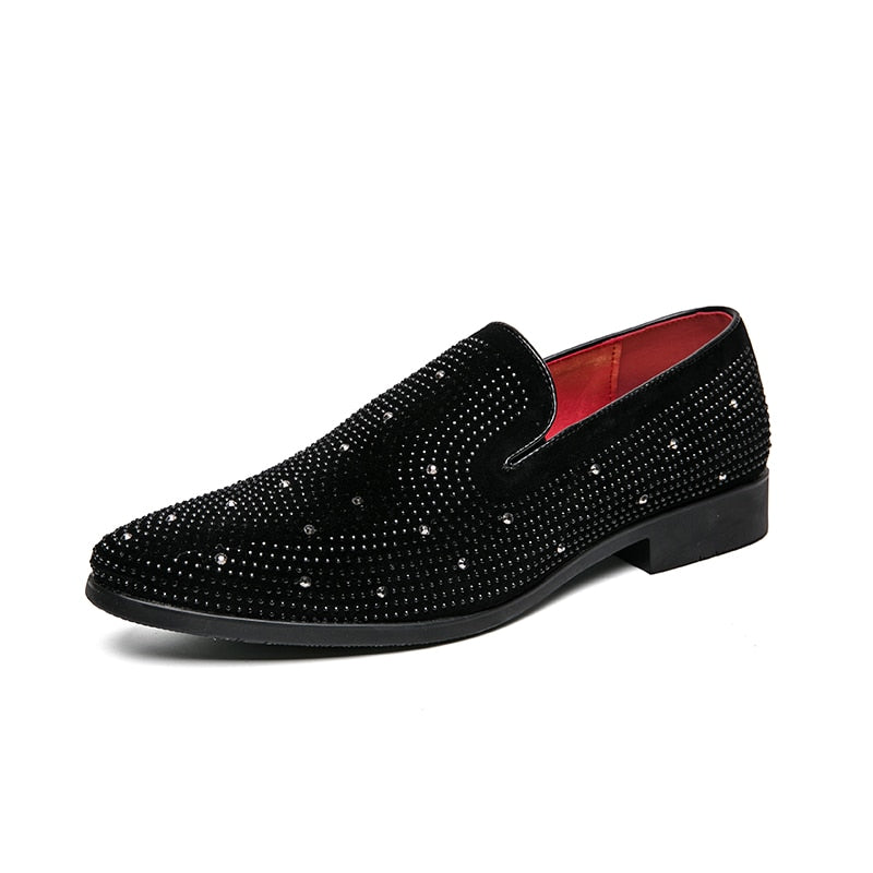 Black Rhinestone Loafers