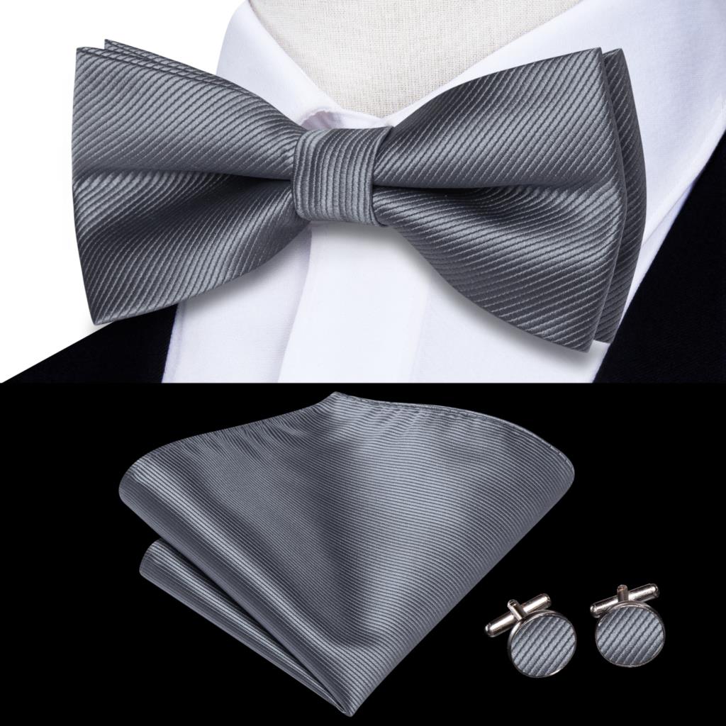 Solid Silk Pre-tied Bow Tie