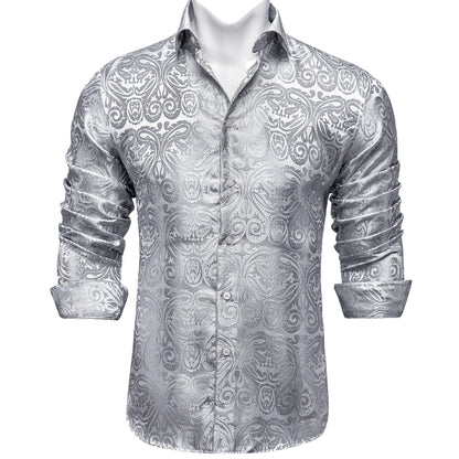 Mens Long Sleeve Paisley Dress Shirts