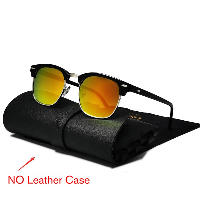 Semi Rimless Retro Sunglasses