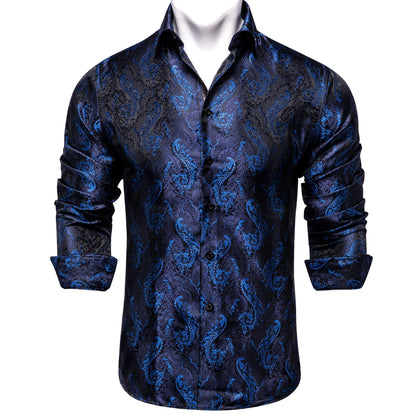 Mens Long Sleeve Paisley Dress Shirts