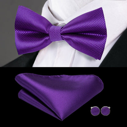 Solid Silk Pre-tied Bow Tie