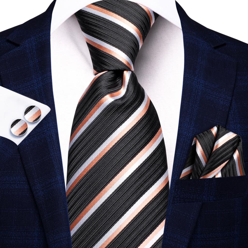 Striped Silk Business Tie Set