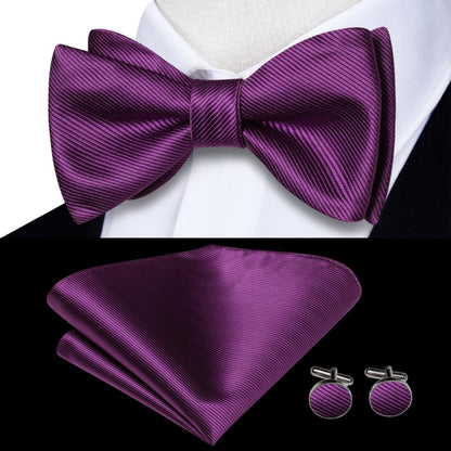 Jacquard Silk Mens Self Bow Tie