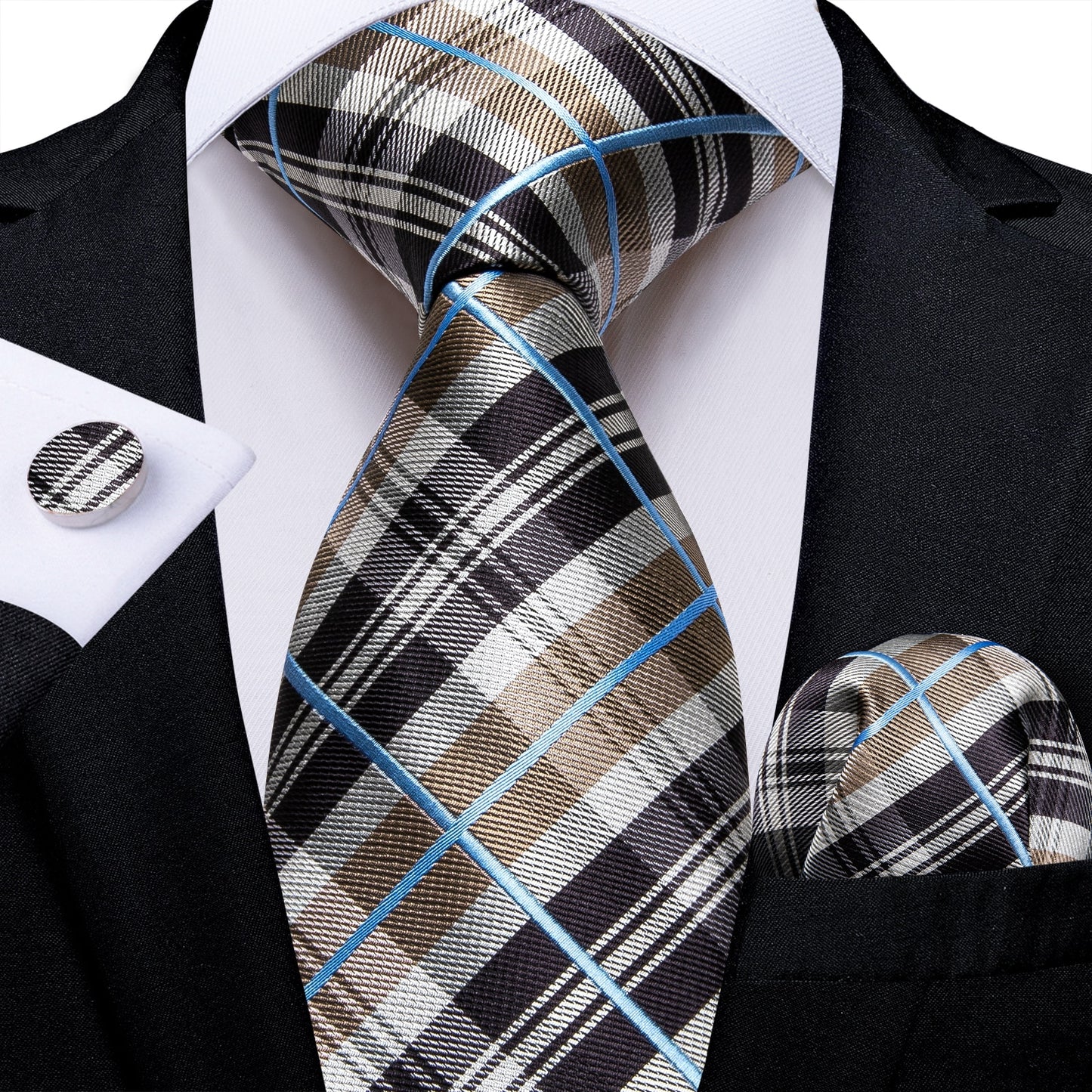 Tie Hanky Cufflinks Set