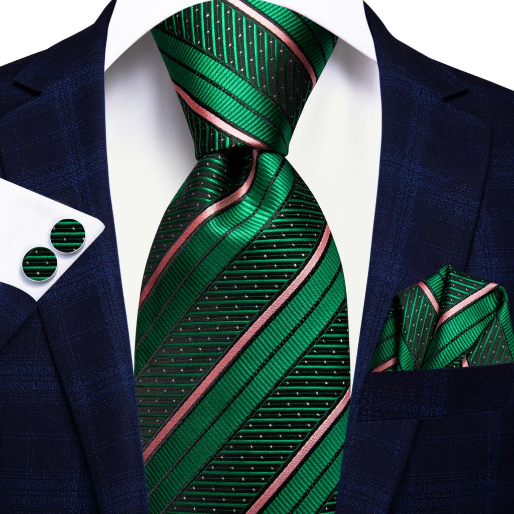 Striped Silk Business Tie Set