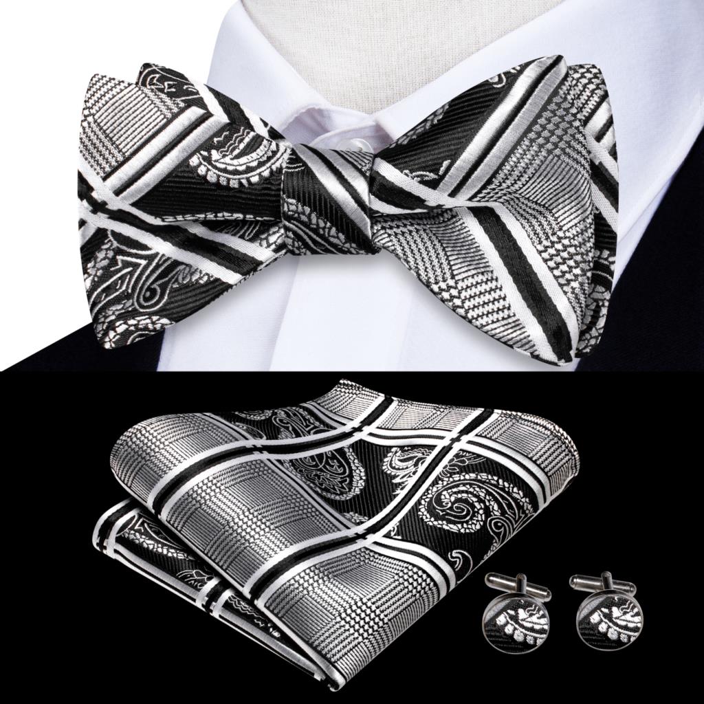 Jacquard Silk Mens Self Bow Tie