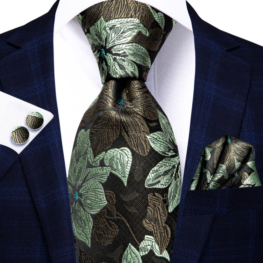 Navy Solid Paisley Silk Tie