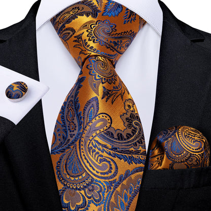 Orange Silk Ties Set