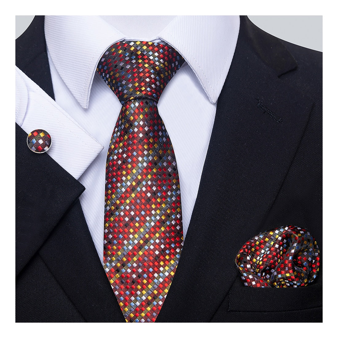 Silk Tie Hanky Cufflink Set