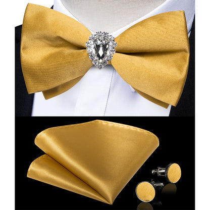 Pre-tied Bowtie Cufflinks Ring Set