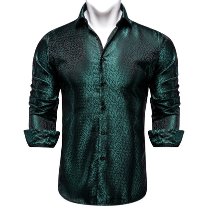 Long Sleeve Paisley Silk Shirts