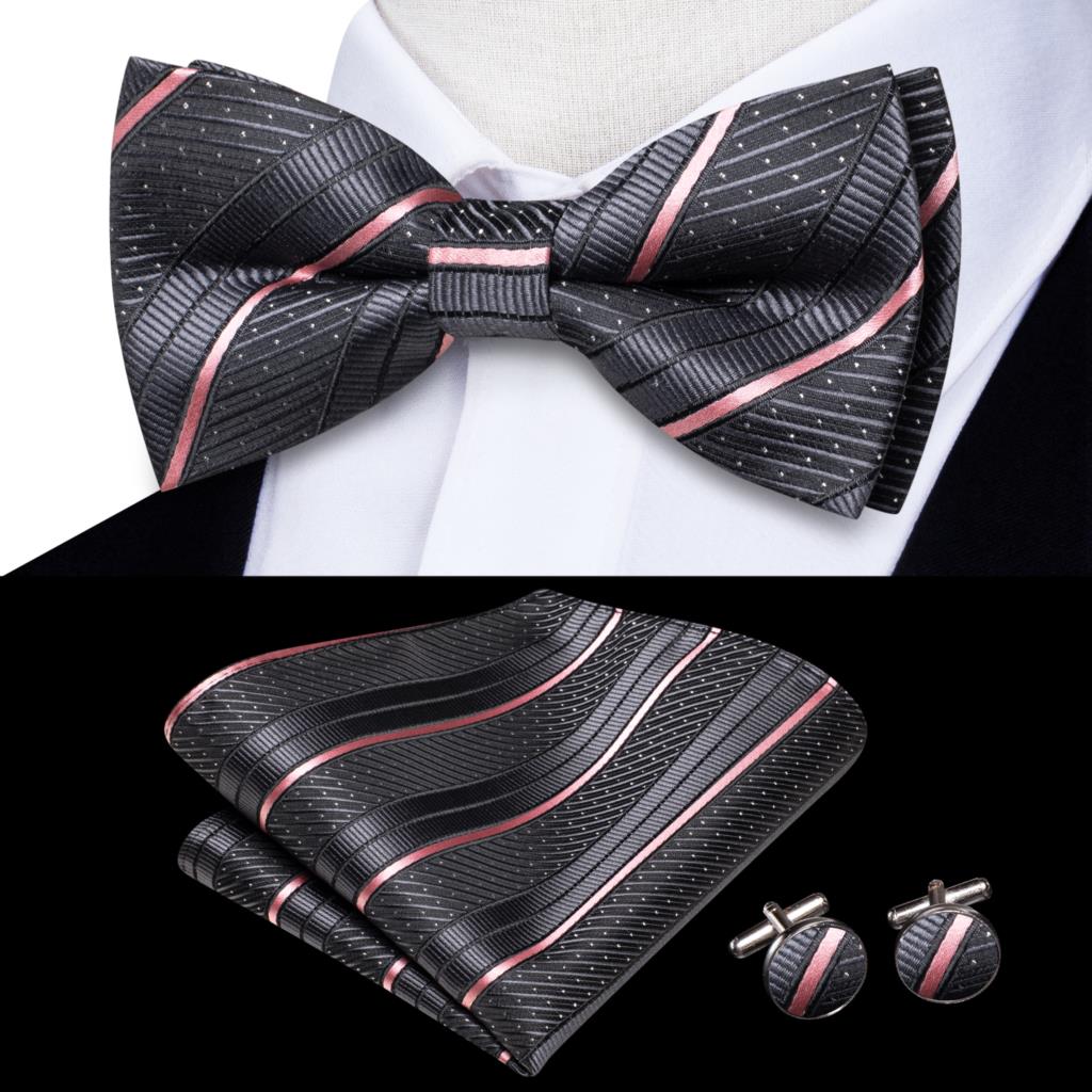 Solid Silk Pre-tied Bow Tie