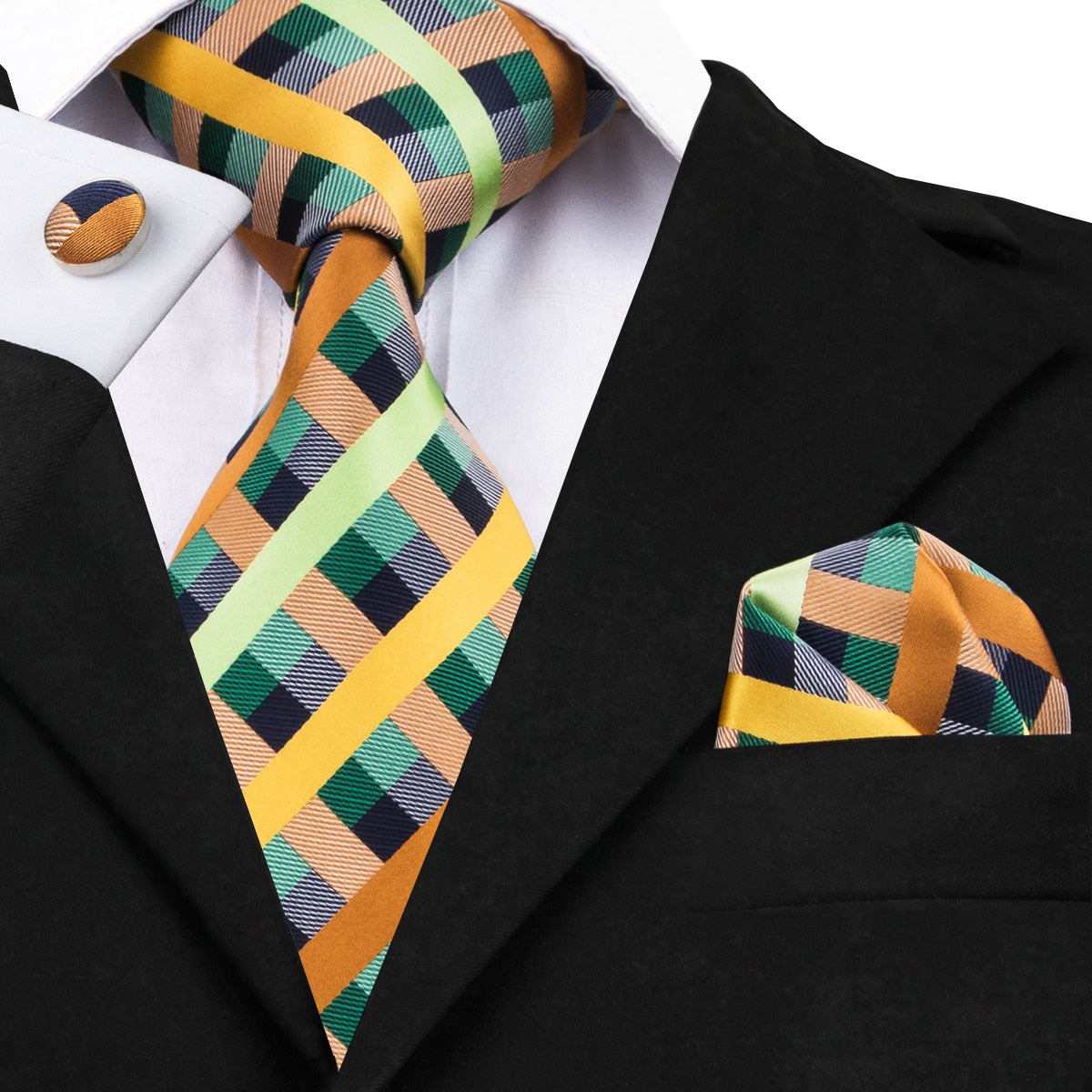 Fashion Plaid Silk Tie Set