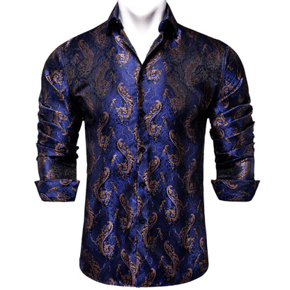 Mens Long Sleeve Paisley Dress Shirts