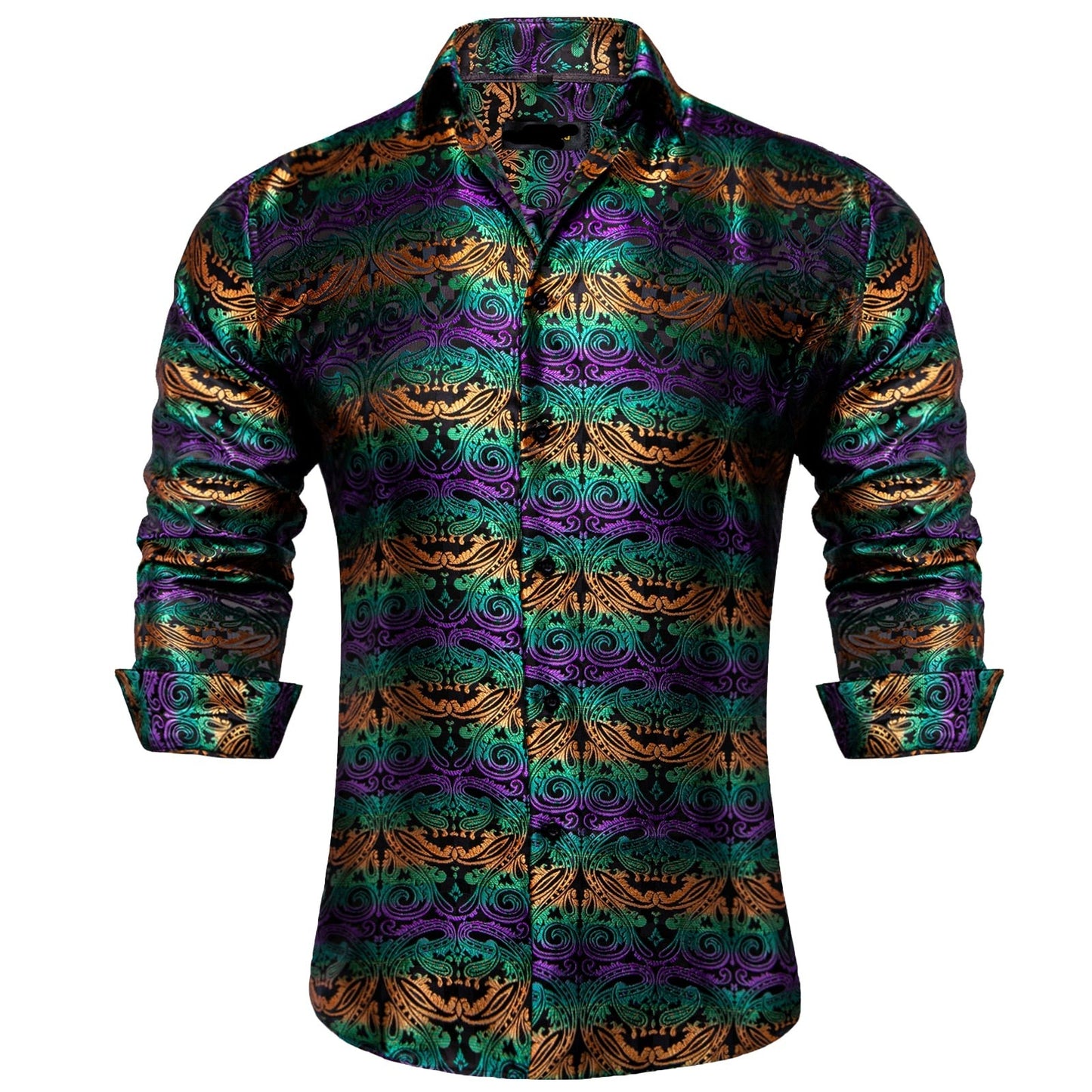 Long Sleeve Paisley Silk Shirts