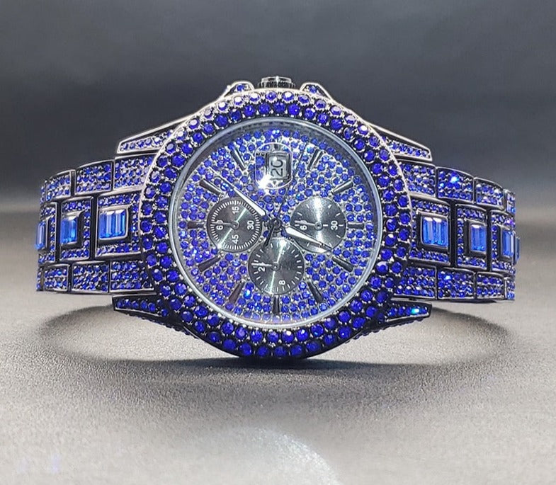 Men Blue Diamond Watch