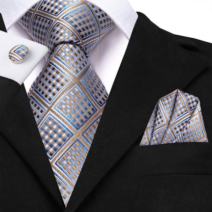 Fashion Plaid Silk Tie Set