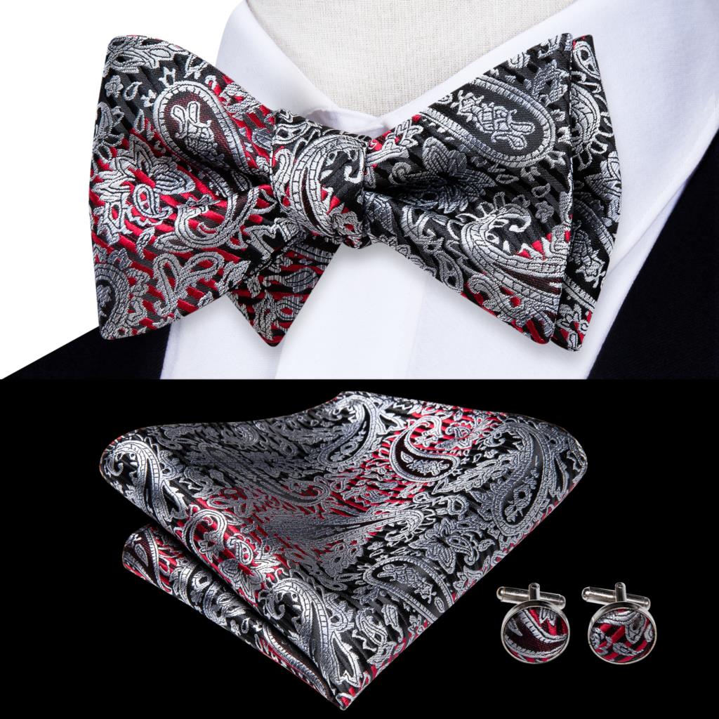 Jacquard Silk Mens Self Bow Tie