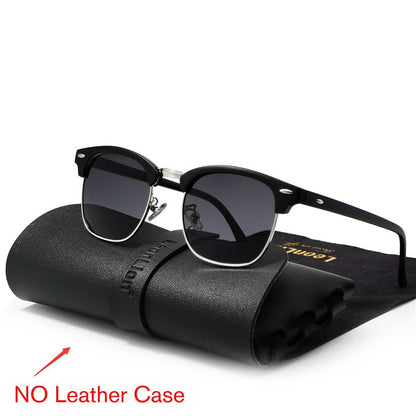 Semi Rimless Retro Sunglasses