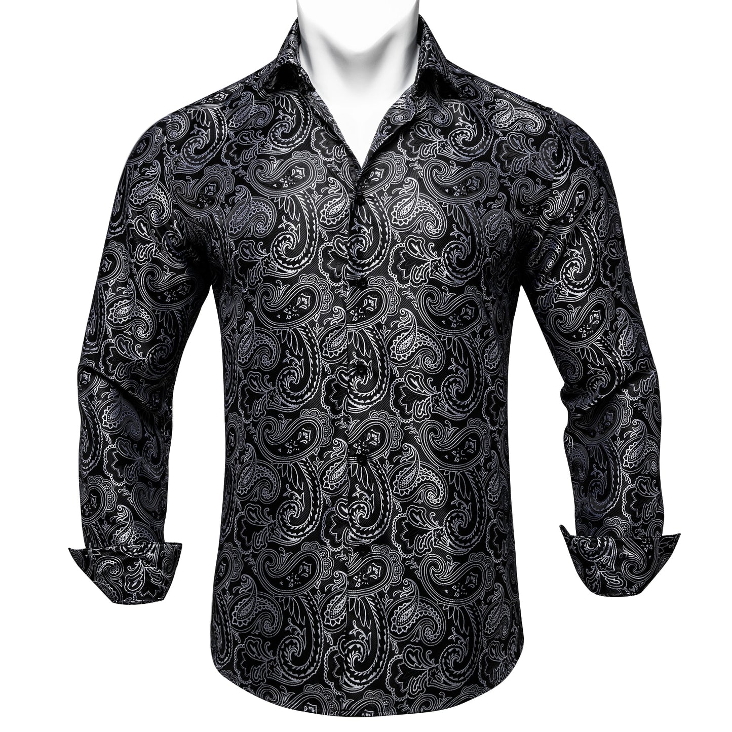 Mens Long Sleeve Paisley Dress Shirts