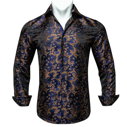 Long Sleeve Paisley Silk Shirts