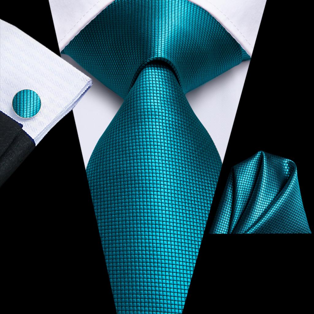 Teal Green Silk Tie Set