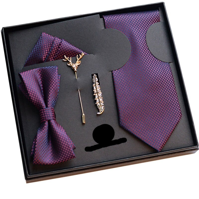 Blue Neck Tie, Pocket Square And Cufflinks Combo Gift Set | Mensome