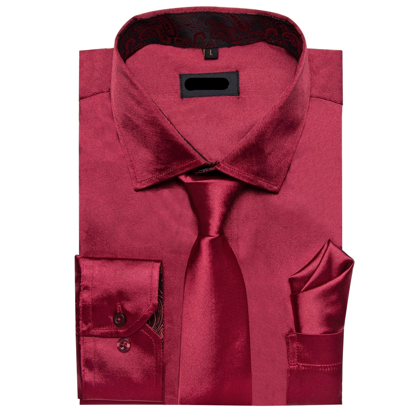 Long Sleeve Satin Dress Shirt