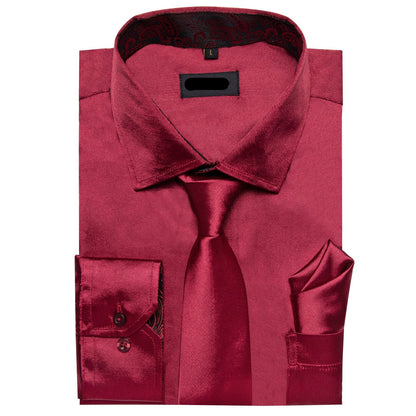 Long Sleeve Satin Dress Shirt