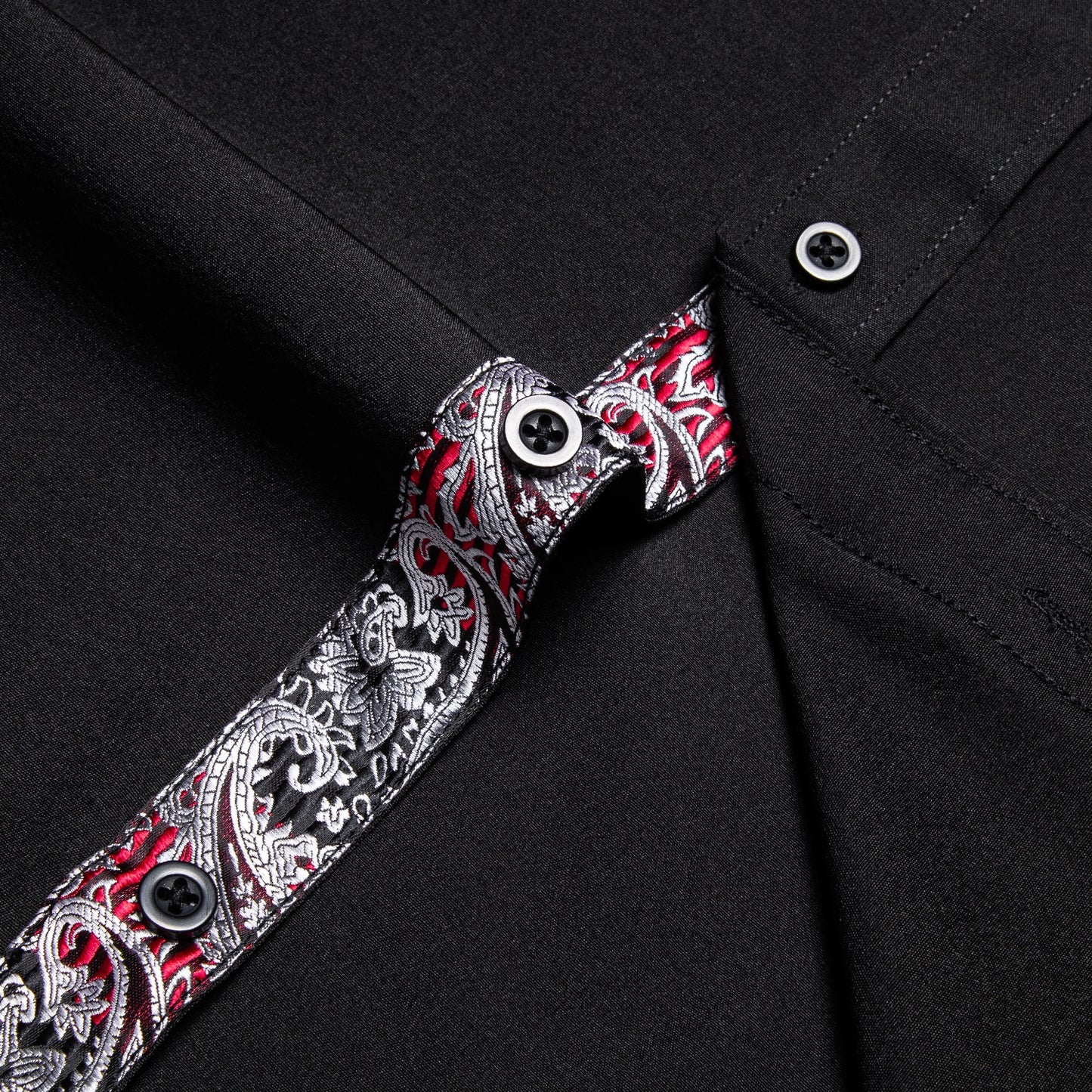 Dress Shirts Splicing Paisley Collar