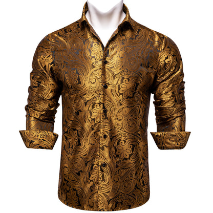 Mens Long Sleeve Paisley Dress Shirts