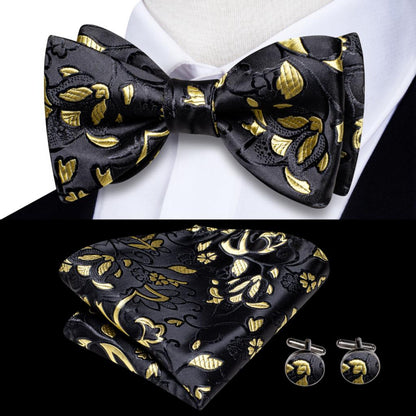 Jacquard Silk Mens Self Bow Tie