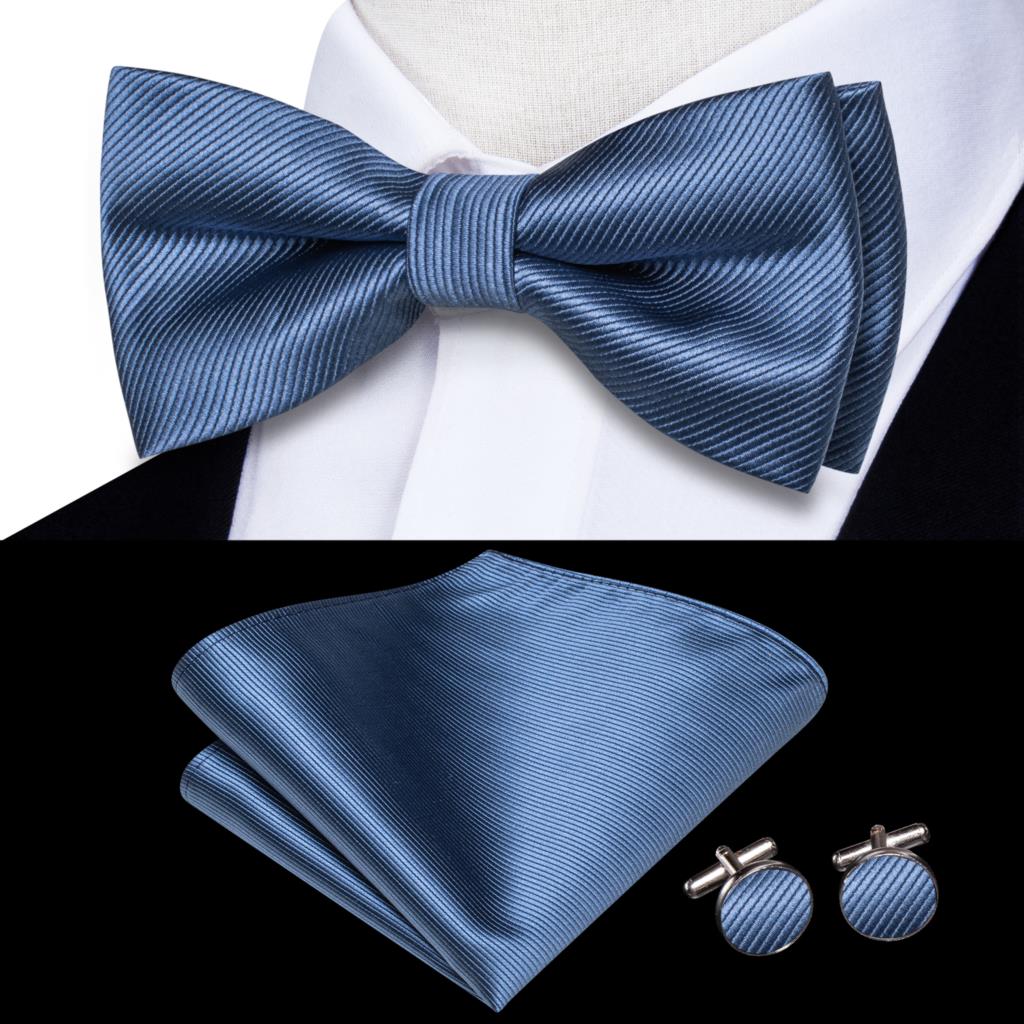 Solid Silk Pre-tied Bow Tie