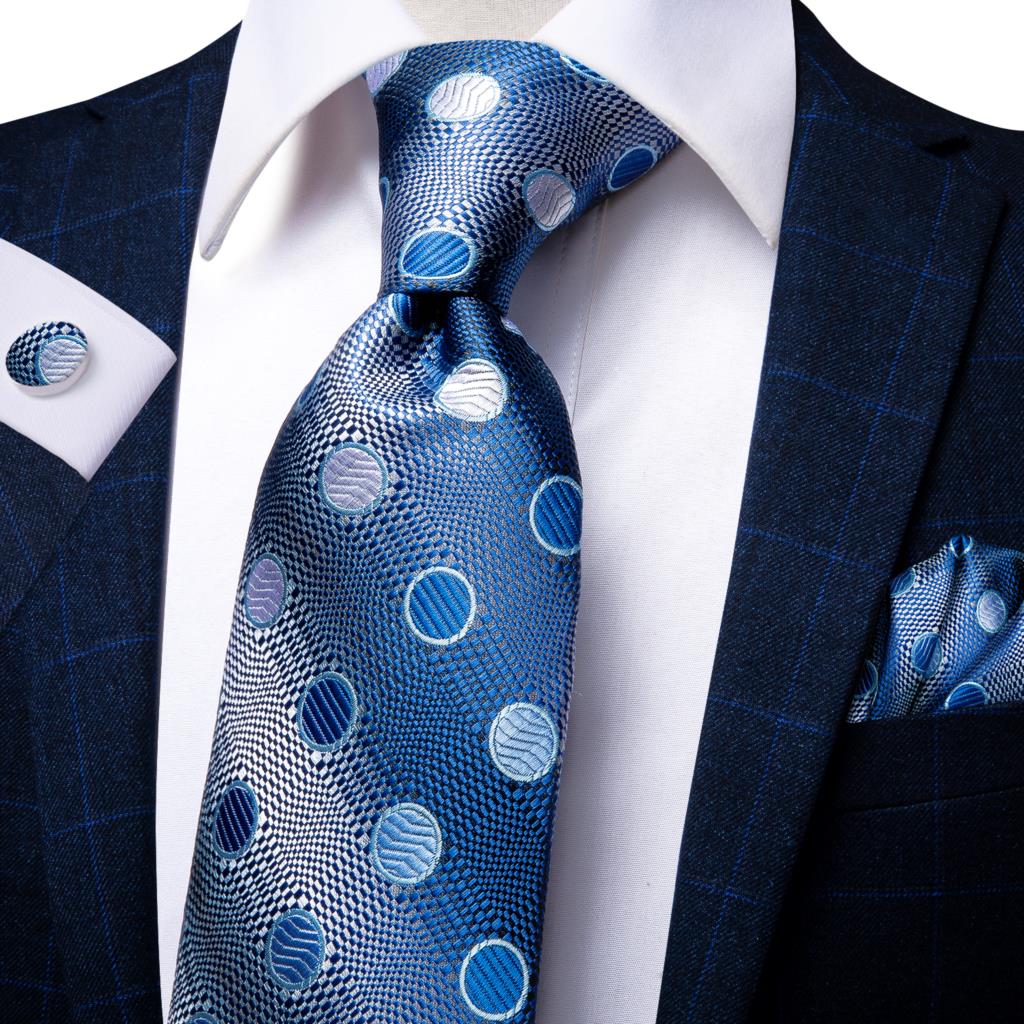 Royal Blue Dot Tie Set