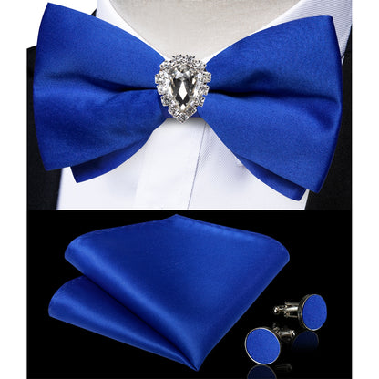 Pre-tied Bowtie Cufflinks Ring Set