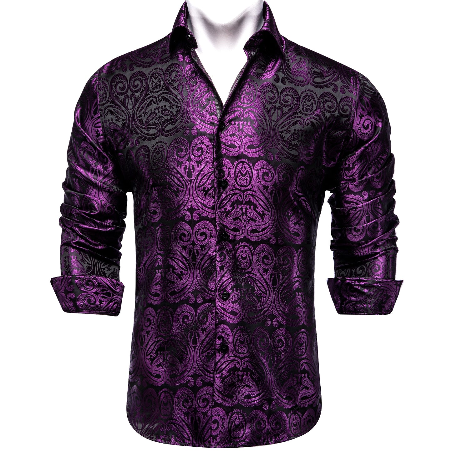 Long Sleeve Paisley Silk Shirts