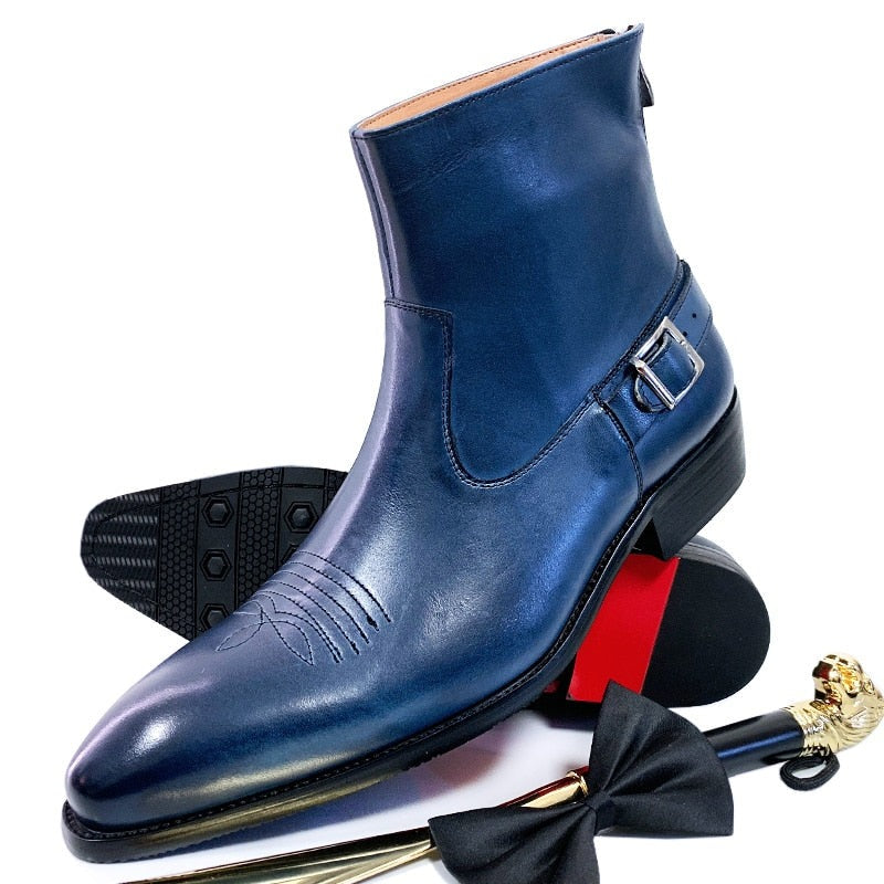 Mens Ankle Boots Zipper