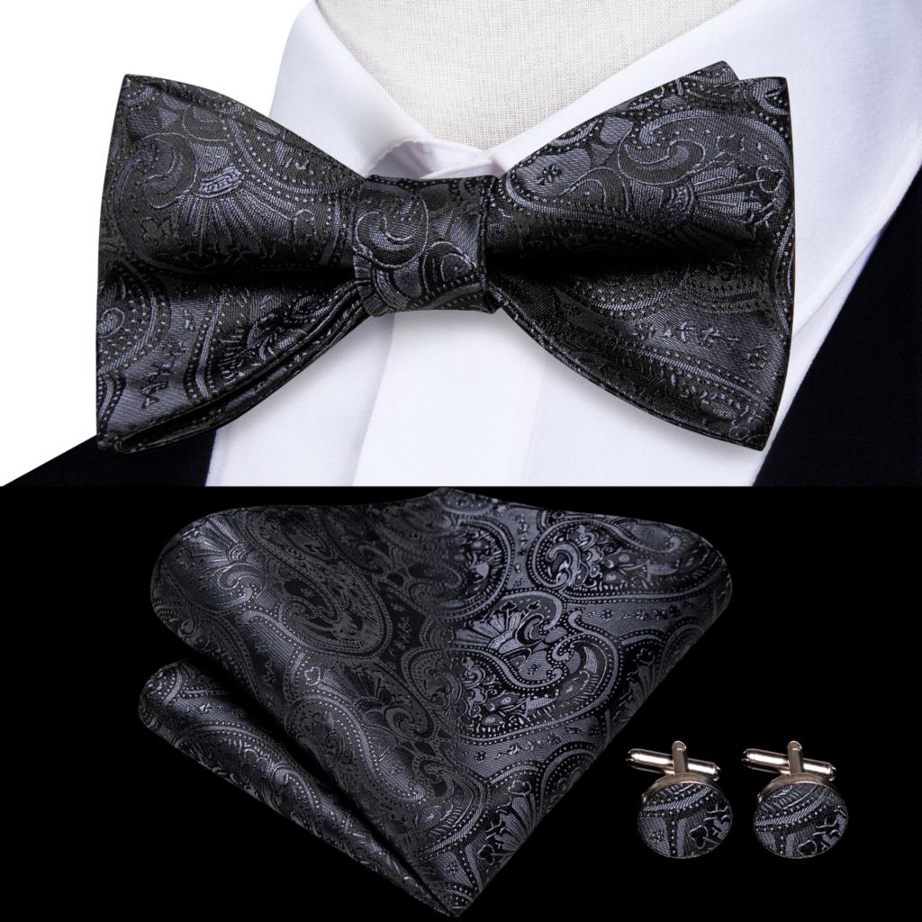 Jacquard Silk Mens Self Bow Tie