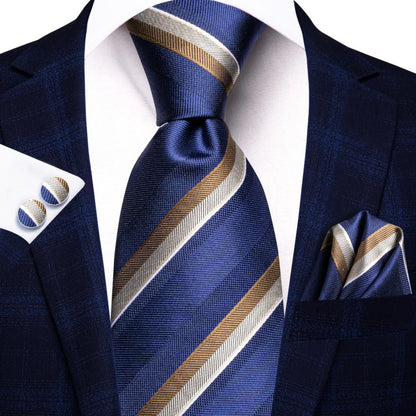 Striped Silk Business Tie Set