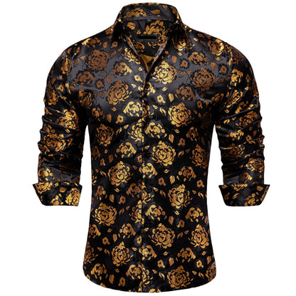 Long Sleeve Paisley Silk Shirts