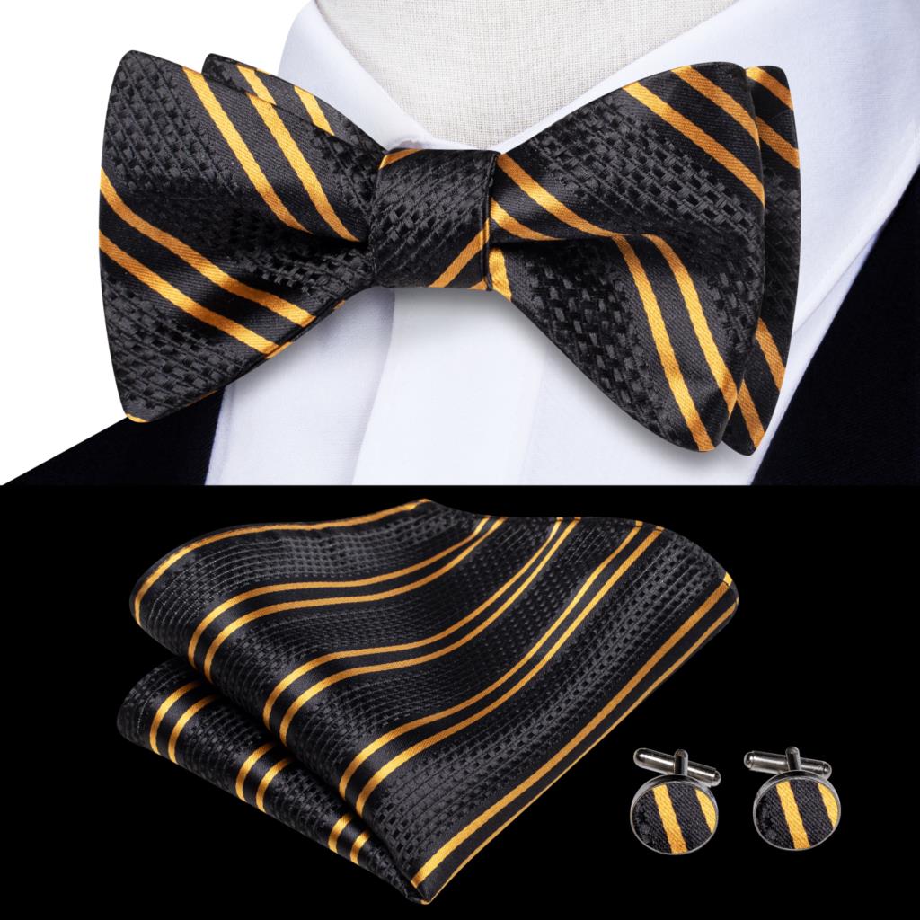 Jacquard Silk Mens Self Bow Tie