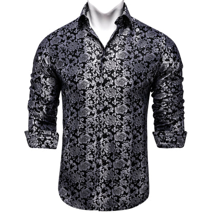 Long Sleeve Paisley Silk Shirts