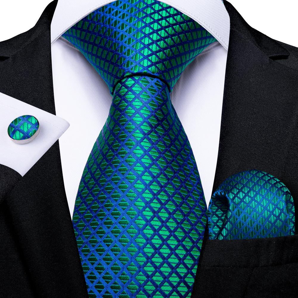 Teal Green Silk Tie Set