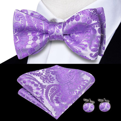 Jacquard Silk Mens Self Bow Tie