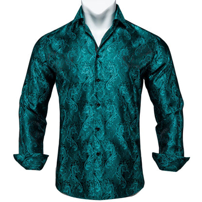 Long Sleeve Paisley Silk Shirts