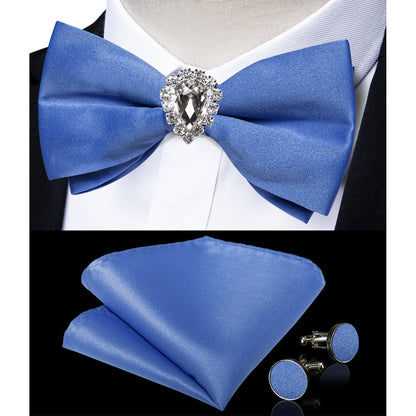 Pre-tied Bowtie Cufflinks Ring Set