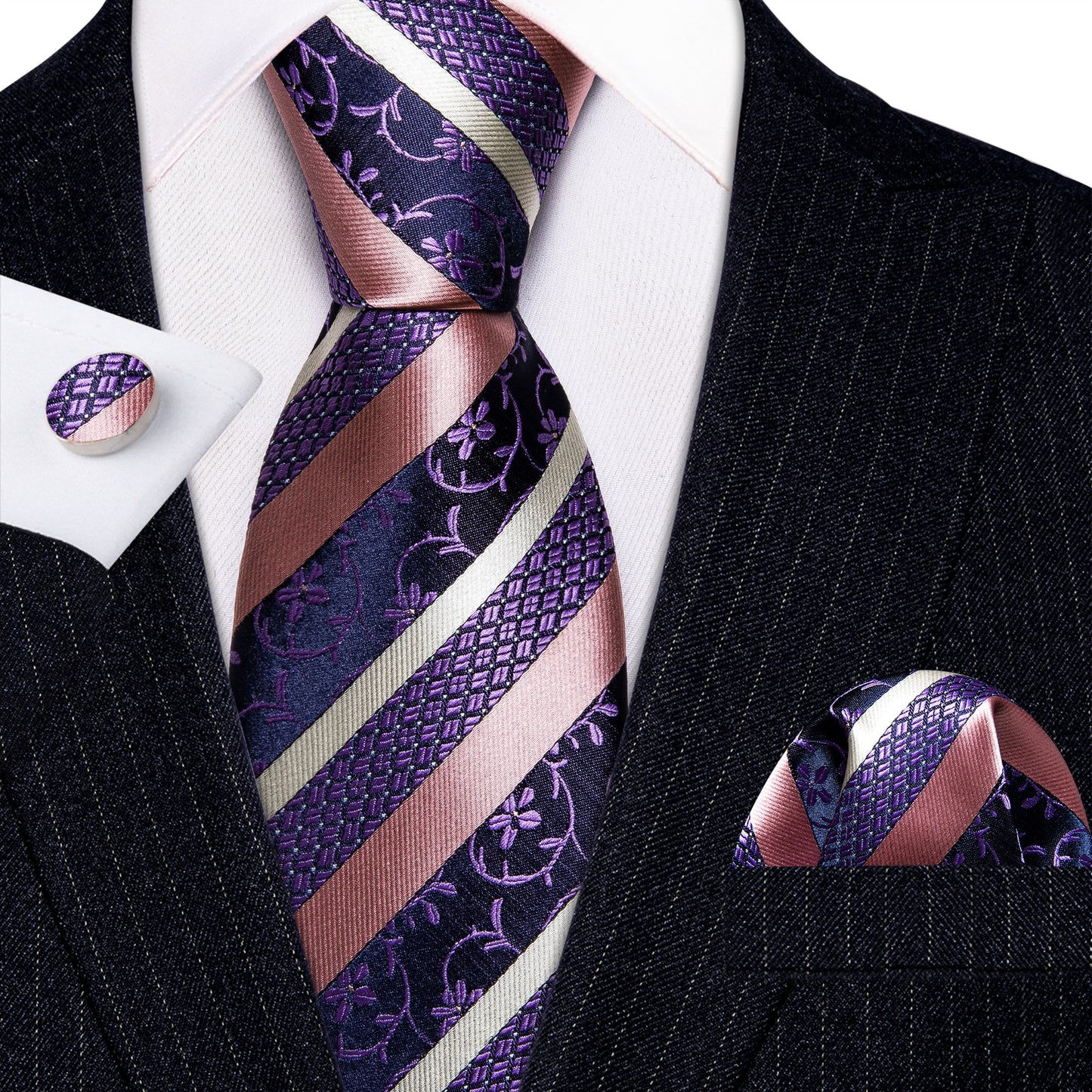 Striped Silk Tie Set